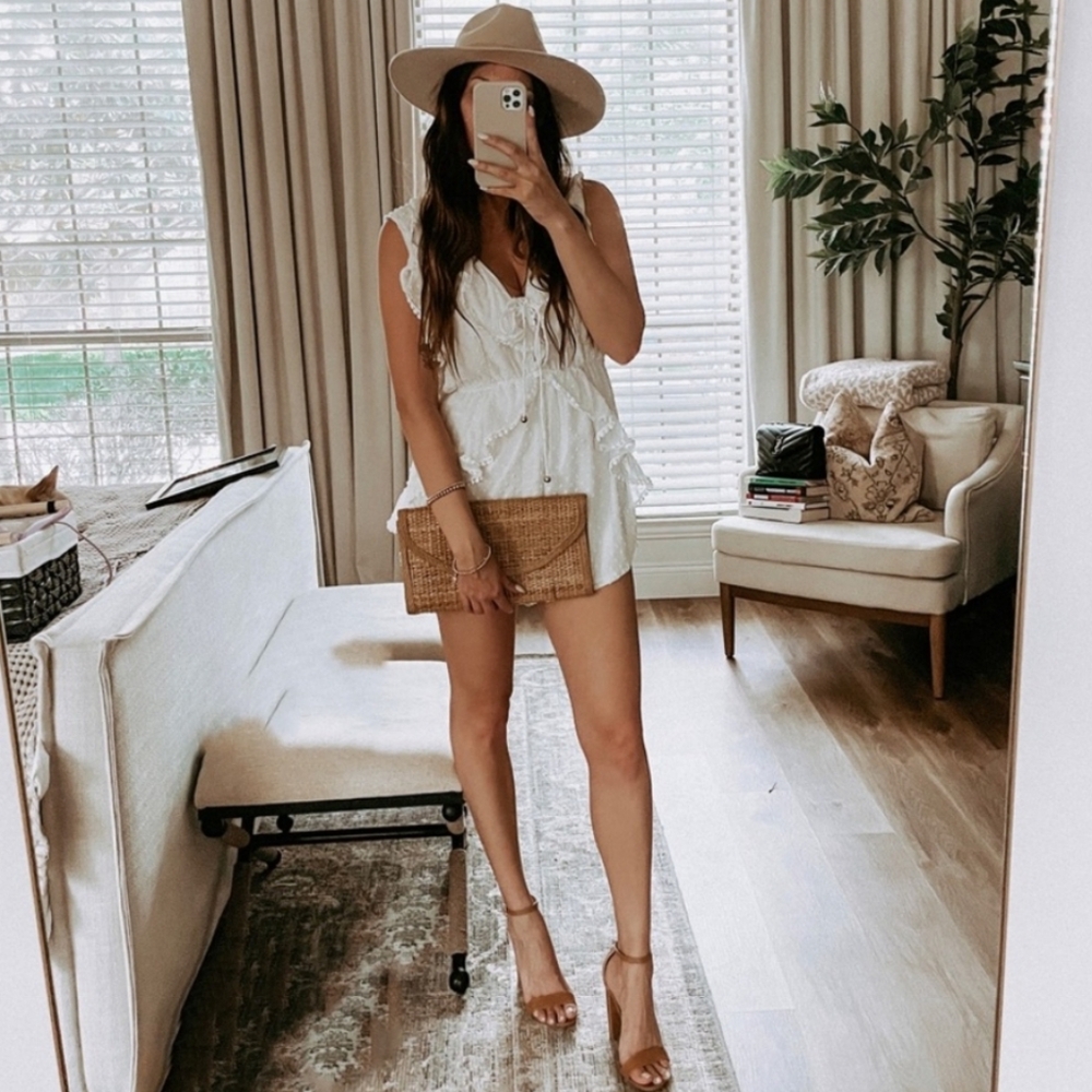 Sabo Skirt White Ruffle Romper